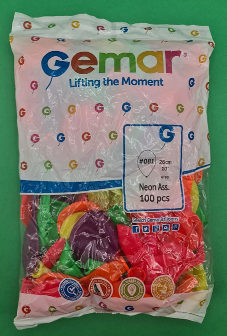 Латексні кулі неонові асорті 10" (25 см) 100 шт (1 пач.) Харків - фото 1