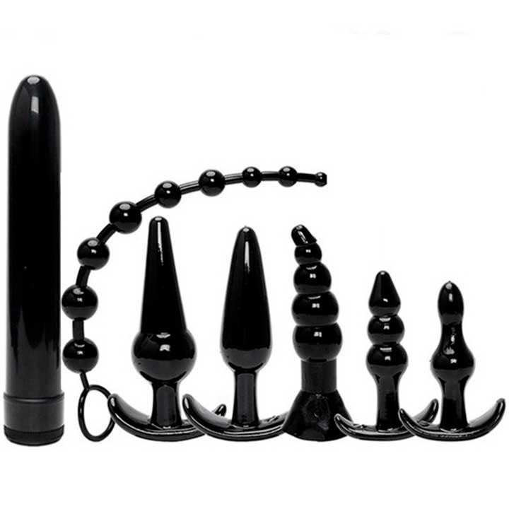 Анально-вагінальний набір із 7 предметів - Чорний - Анальні іграшки Вінниця - фото 1