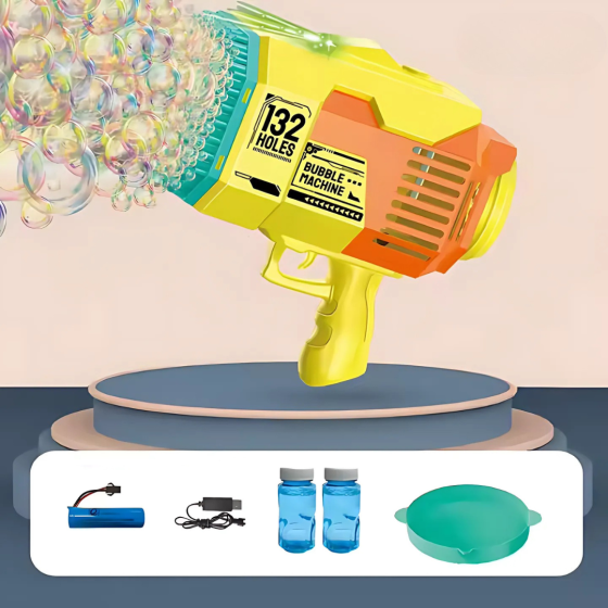 Пистолет для мыльных пузырей, генератор мыльных пузырей на аккумуляторе, мыльные пузыри для детей, желтый Каменец-Подольский