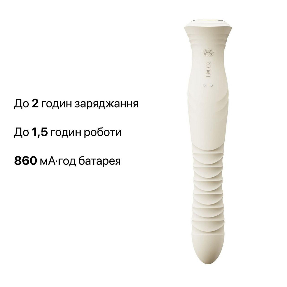 Смарт пульсатор-кролик с вибрацией Zalo Mose 2 Ivory White, подогрев до 42 °C, кристалл Swarovski Sex Aura Киев - изображение 10