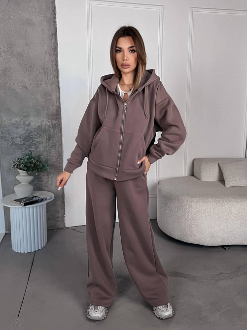 Жіночий теплий костюм з широкими штанами Одеса - фото 2