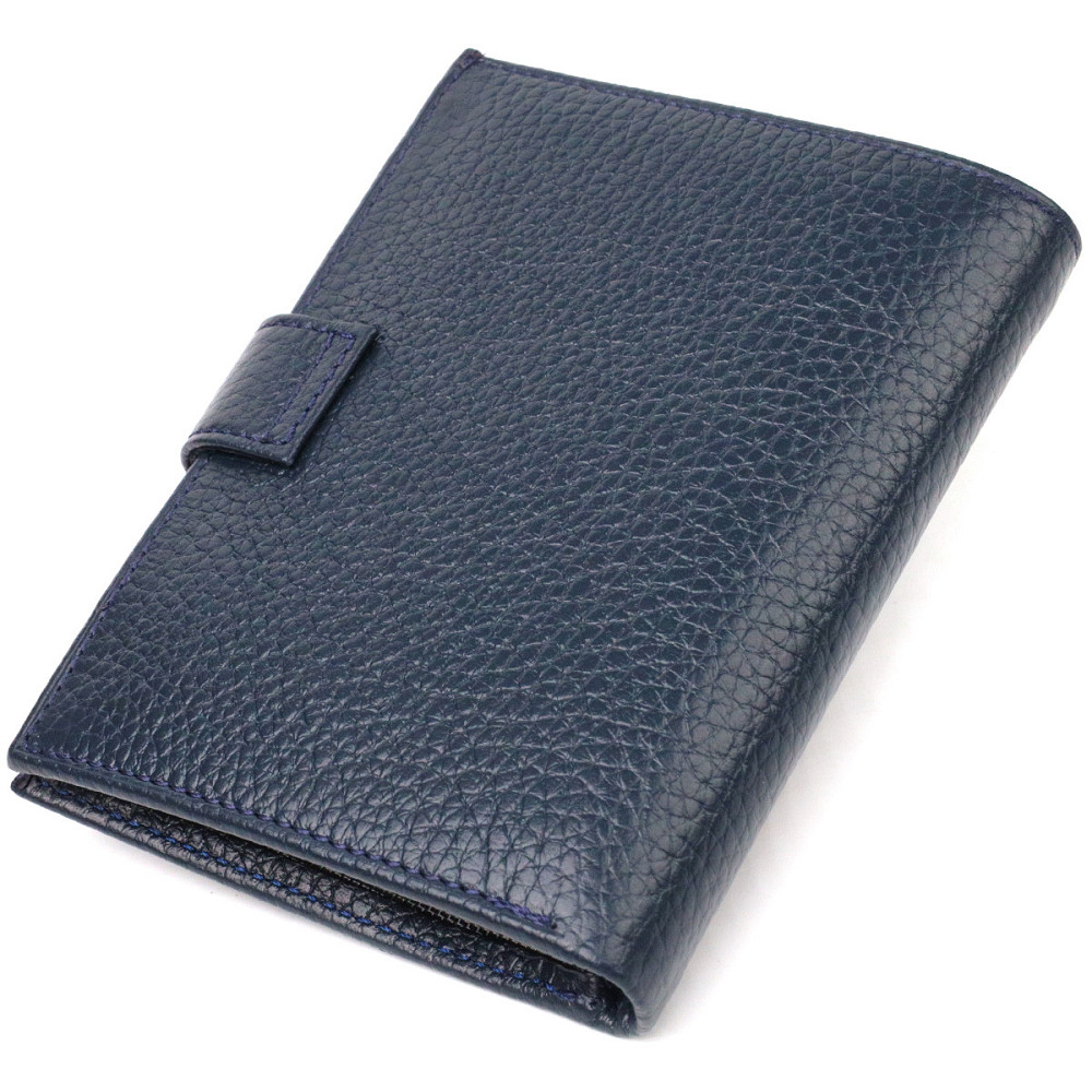 Практичний вертикальний чоловічий гаманець середнього розміру з натуральної шкіри флотар CANPELLINI 21735 Синій Київ - фото 9