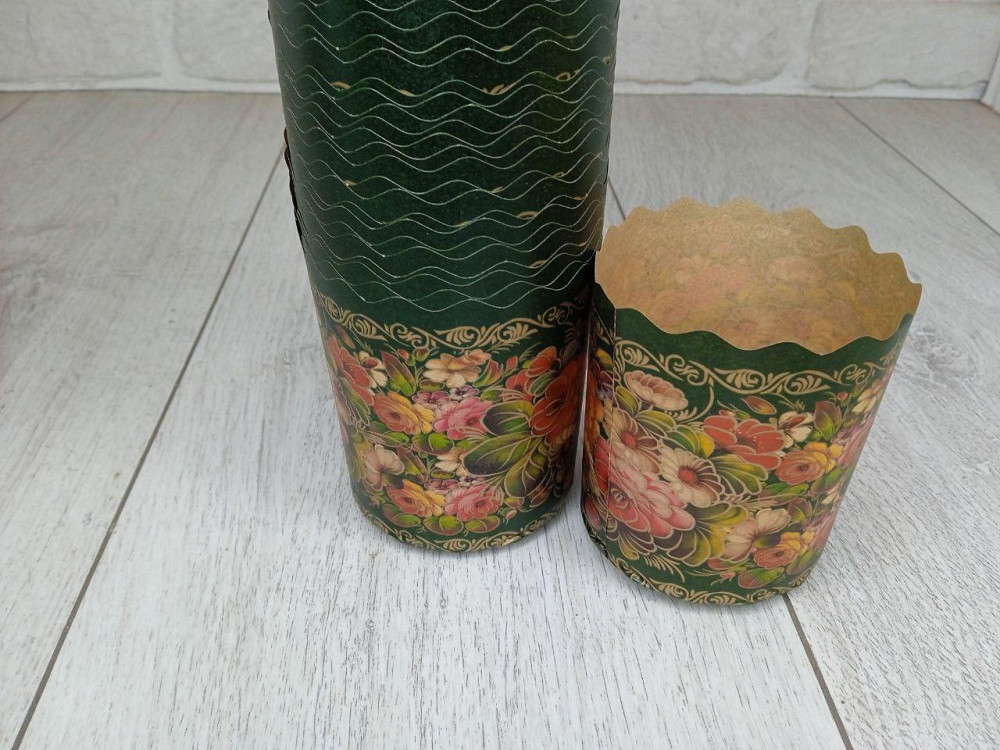 Форми для пасок 150 г d70×h85 мм «Жостово», паперові, 50 шт для великодньої випічки Харків - фото 3