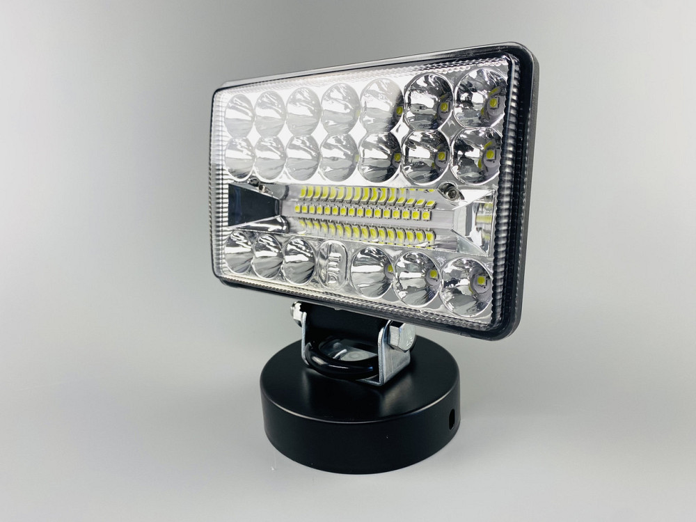 Фара LED квадратная 108W 6000K (36 диодов) (12.7см х 8.9см) (ближний + дальний)ОБЛЕГЧЕННЫЙ КОРПУС! Мукачево - изображение 2