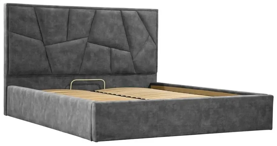 Кровать Mega Standart 140 x 190 см Bolzano Dk Grey Темно-серый Киев - изображение 2