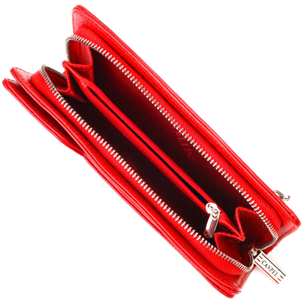 Містке жіноче портмоне клатч з натуральної шкіри CANPELLINI 21535 Червоне Київ - фото 6