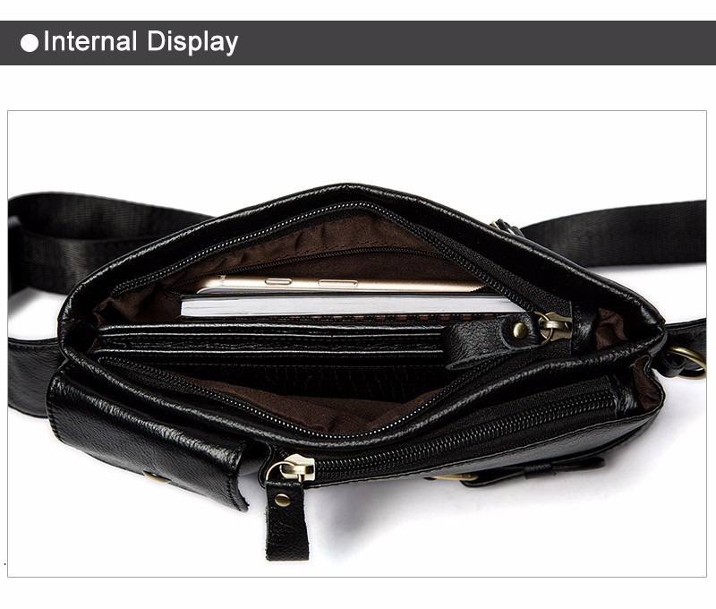 Сумка на пояс шкіряна чорна або через плече Київ - фото 3