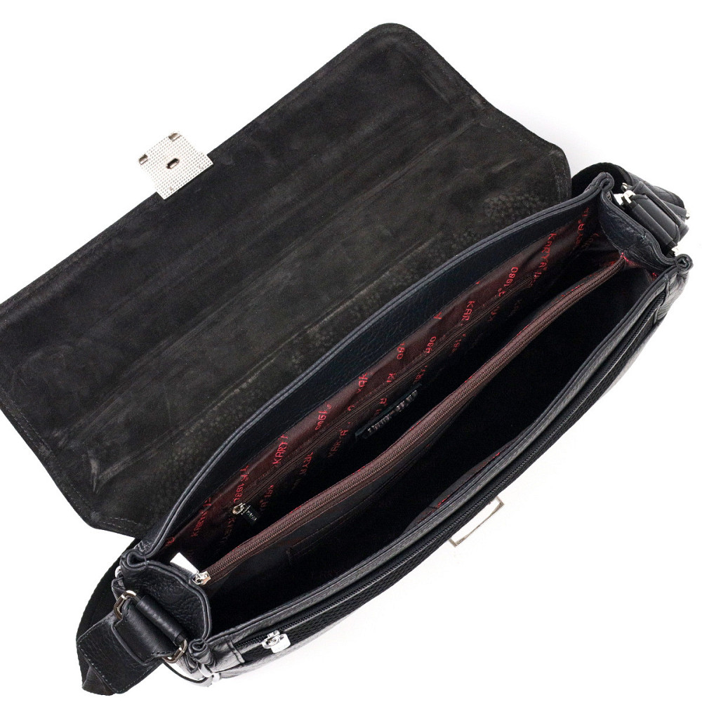 Классический мужской портфель KARYA 20940 кожаный Черный Киев - изображение 7