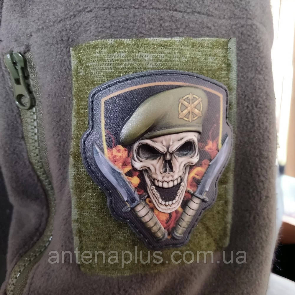 Череп в берете Зенитно-ракетные войска воздушных сил объемный шеврон / патч Киев - изображение 2
