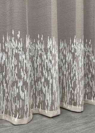 Тюль жаккард цвет белый с пудровым 1676т Киев