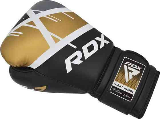 Боксерські рукавиці RDX F7 Ego Black Golden 10 унцій (капа в комплекті) Кам'янське