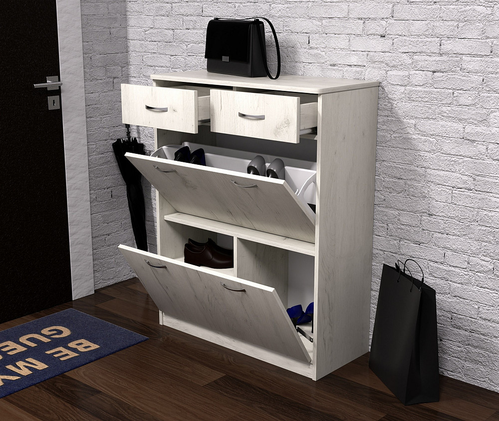 Тумба для обуви №4, Дуб Крафт Білий, 800/350/1010 Львов - изображение 2