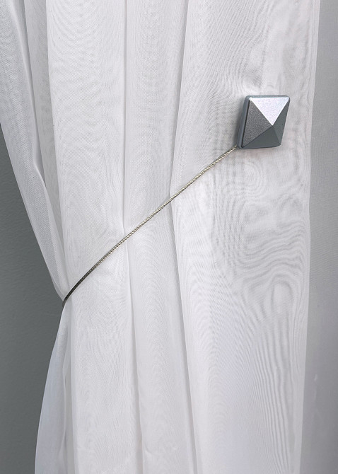 Магниты для штор и гардин Квадрат набор 2 шт Серебристый (81-134) Киев - изображение 3