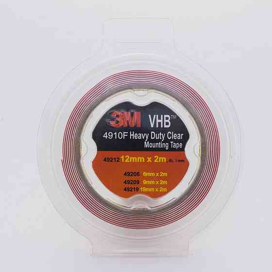 Скотч двосторонній монтажний 12мм х 2м 3M 4910F "Heavy Duty" прозорий, 49212 Київ
