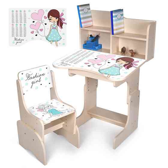 Детская Парта N 2071-8-2 дерево, со стульчиком Винница