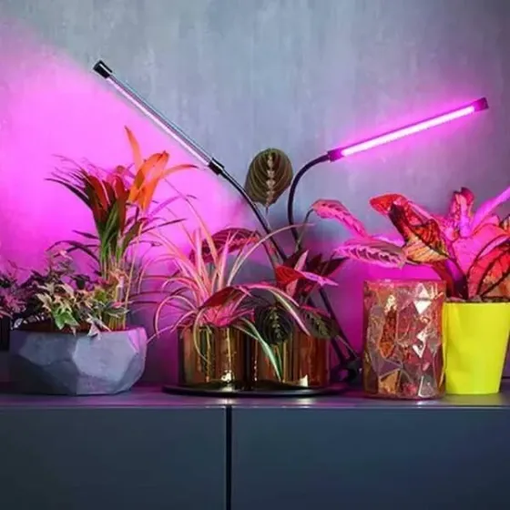 Фітолампа для рослин світлодіодна Plant Grow Light 2 з таймером, на 2 головки, для розсади та квітів Київ