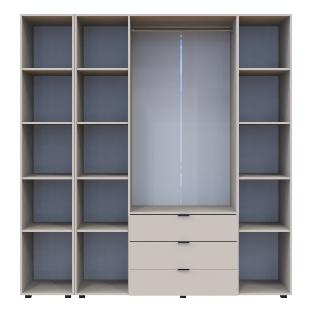 Комплект шкафов для одежды Doros Гелар (2 шт.) 194х49,5х203,4 см Зеркало/Кашемир (DRS-011260) Львов - изображение 6