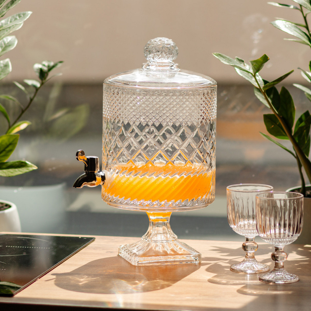 Лимонадниця з краном на підставці скляна 4,5 л HP-19-4 Київ - фото 2