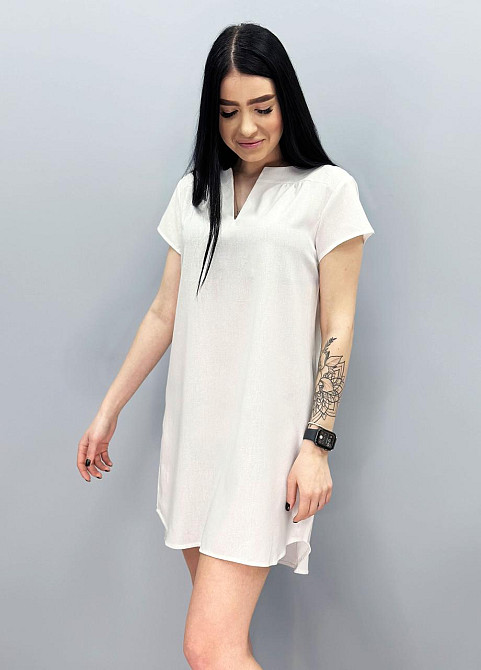 Свободное летнее платье из льна 