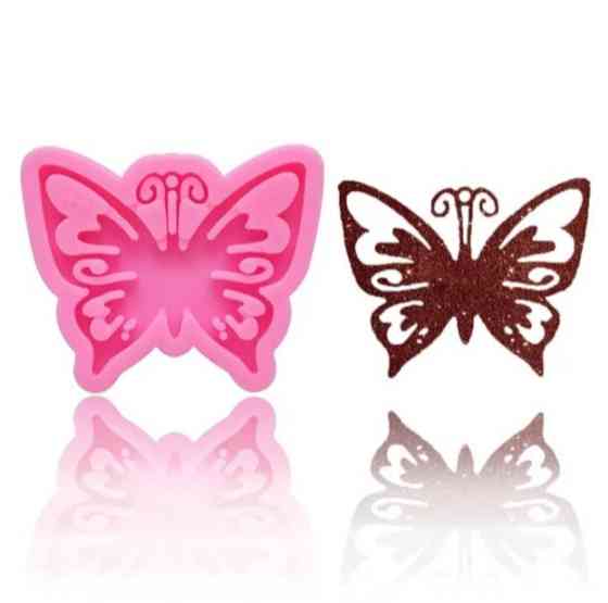 Молд силиконовый Бабочка 80 на 65 на 53 мм розовый Киев