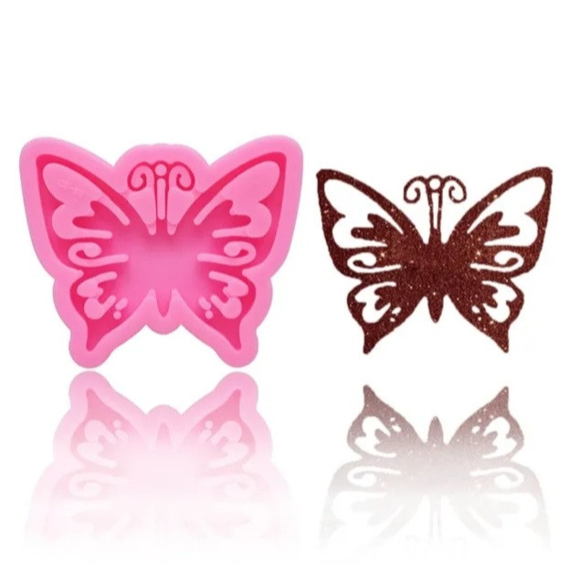 Молд силиконовый Бабочка 80 на 65 на 53 мм розовый Киев - изображение 3