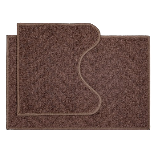 Набір килимків для ванної 2шт: 44*70см+44*40см U-виріз Little коричневий Дариана Житомир