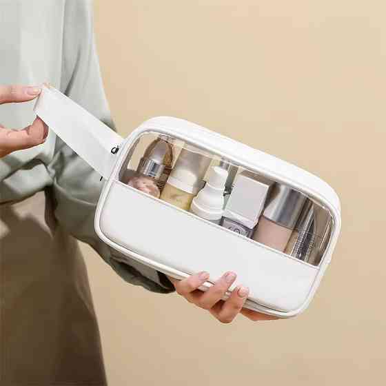 Косметичка органайзер женская, для ванной комнаты водонепроницаемая, белая Каменец-Подольский