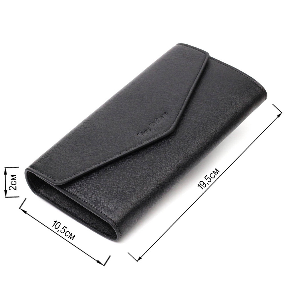 Жіноче містке портмоне з натуральної шкіри Tony Bellucci 21976 Чорний Київ - фото 3