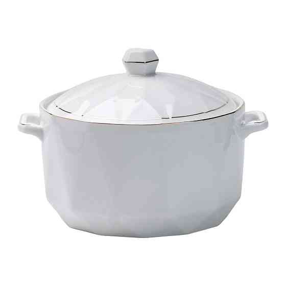 Супница фарфоровая с крышкой и ручками 1,4 л Белая HP1050 Киев