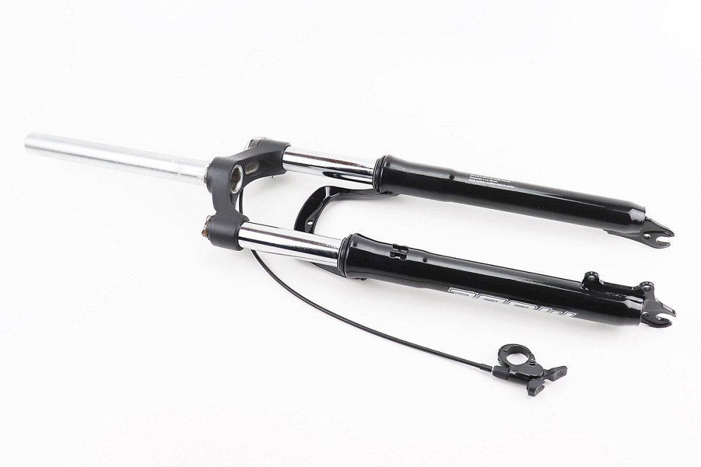 Вилка 27,5" амортизаційна, без різьби 1-1/8" (28,6мм), шток 255мм, з ходом 100мм, Disk-brake, пружинно-оливна, виносний Lockout, чорна N780 Київ - фото 2