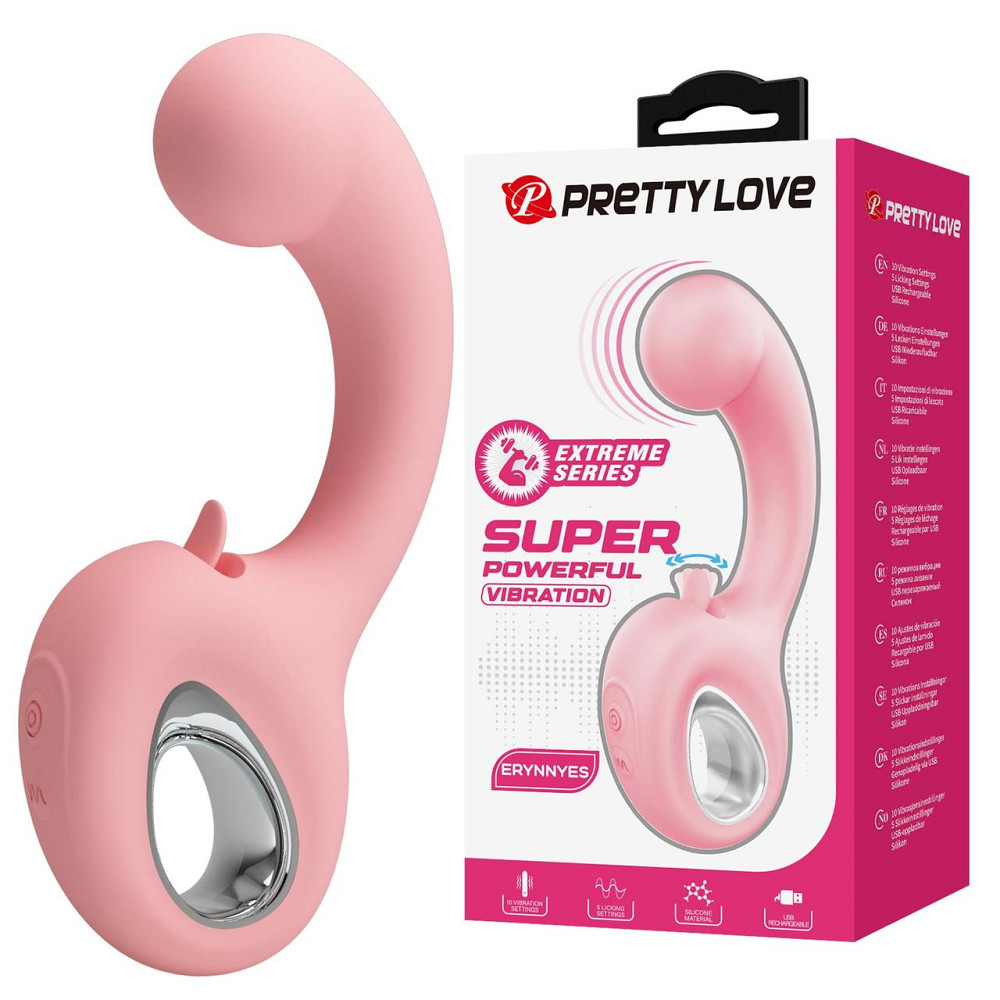 Вібратор PRETTY LOVE Erynnyes, силікон, рожевий, 10 режимів вібрації та 5 режимів стимуляції Sex Aura Київ - фото 1