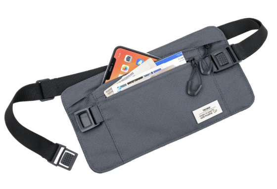 Поясная сумка на молнии с защитой от считывания (для RFID-чепов) Серый Винница