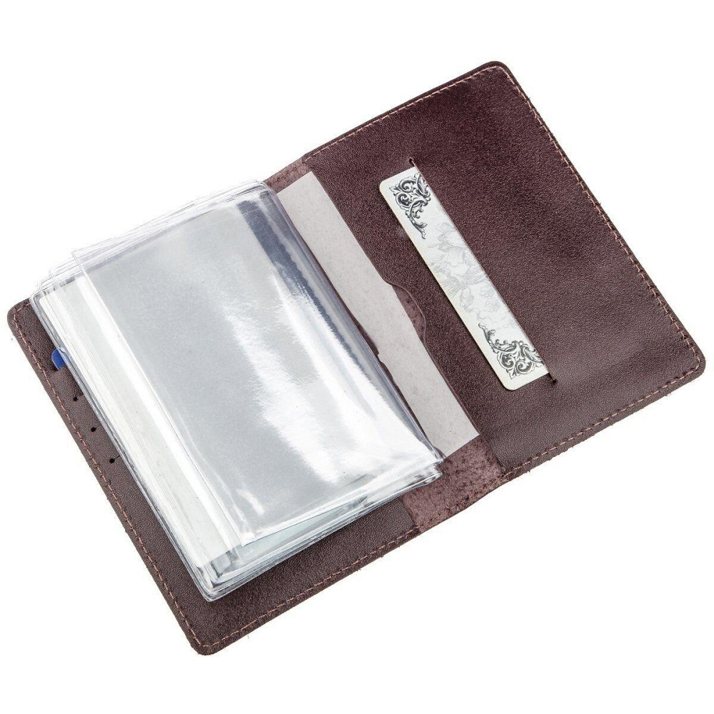 Большая обложка на водительские документы Коричневая (SHVIGEL) Киев - изображение 4