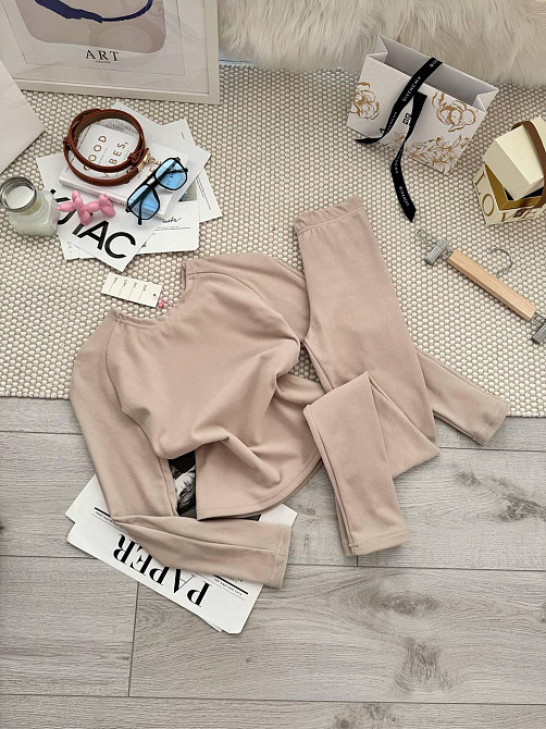 Женская базовая теплая универсальная термобелье пума Бежевий, M-L Одесса - изображение 3