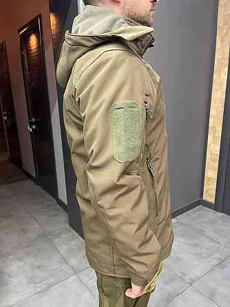 Куртка тактическая Softshell на флисе, цвет Олива, WOLFTRAP, размер L, зимняя флисовая куртка для военных Solmir Киев