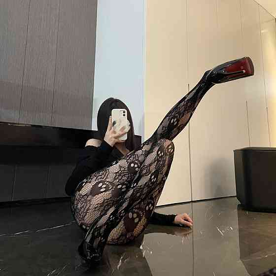 Женские колготки с черепами one size черный Киев