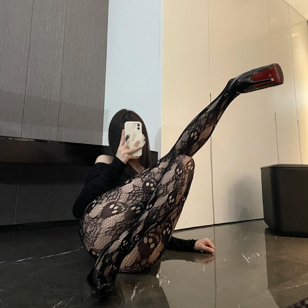 Женские колготки с черепами one size черный Киев - изображение 5