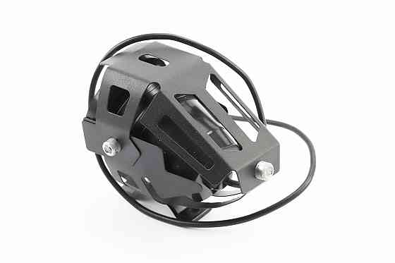 Фара додаткова світлодіодна вологозахисна - LED лінза з обідком "ангельське око" в металевому корпусі, з кріпленням на кермо, 110*70мм Київ