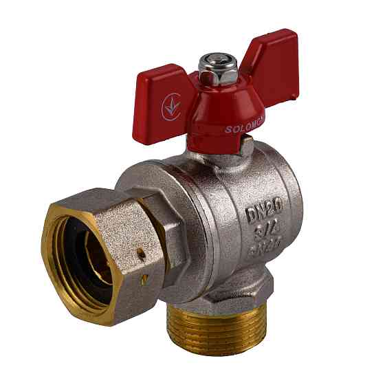 Кран кульовий кутовий з накидною гайкою SOLOMON 3/4″ ЗВ PN40  (V4003-S) Луцк