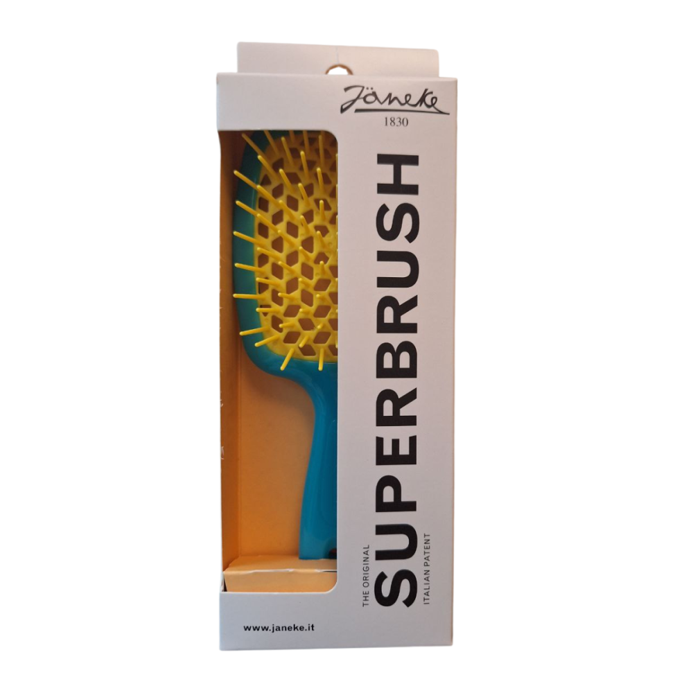 Щітка для волосся Janeke Superbrush The Original, розмір 20*9 см, колір Жовто-Бірюзовий Слов'янськ - фото 1