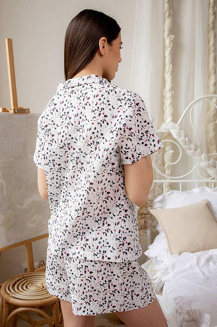 Піжама жіноча муслінова шорти і сорочка L Леопард Харків - фото 3