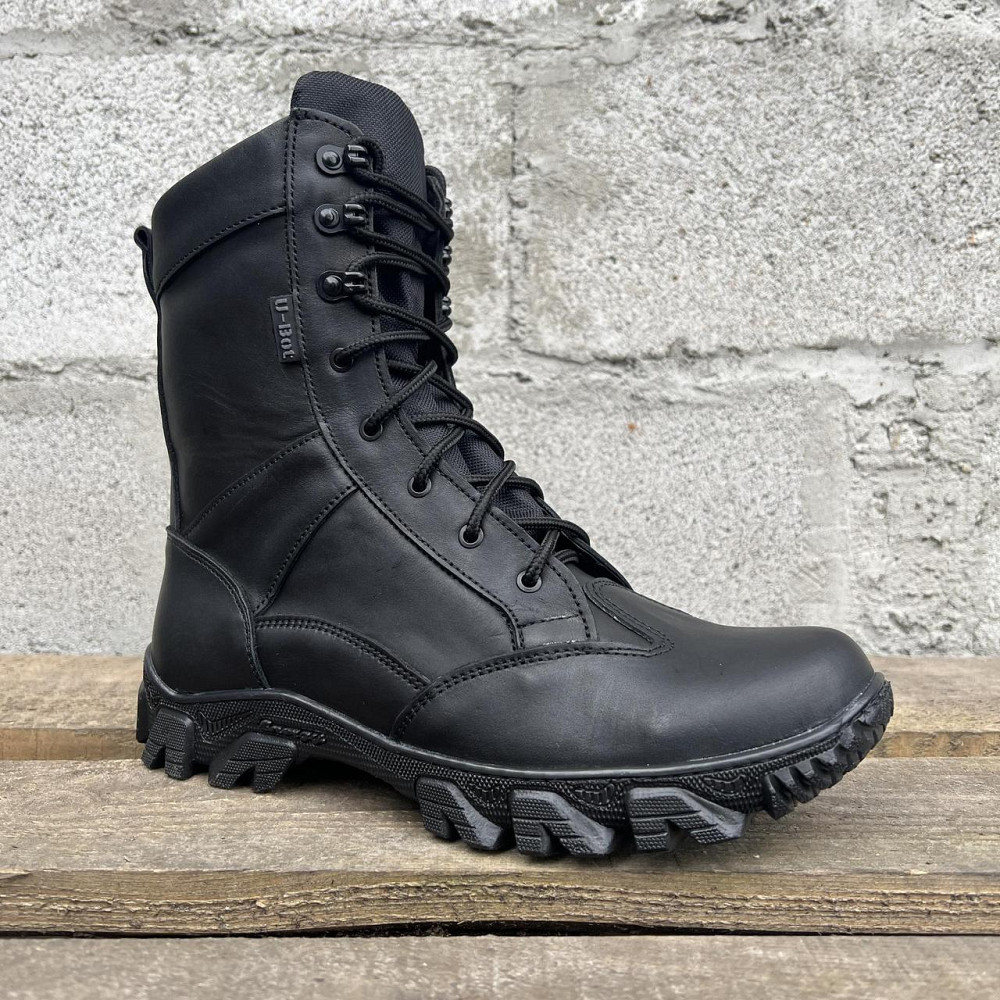 Військові чоловічі демісезонні берці ТАЙФУН  чорні ,міцні тактичні берці прошити та проклеєні Львів - фото 10