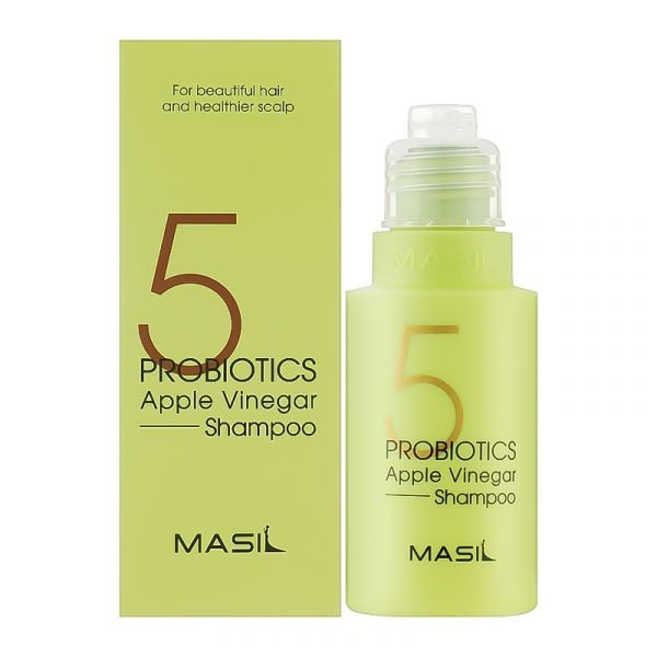 Безсульфатний м'який шампунь з пробіотиками та яблучним оцтом 5 Probiotics Apple Vinegar Shampoo Masil 50 мл Київ - фото 2