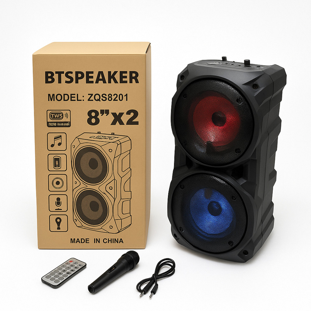 Фирменная акустическая колонка переносная с микрофоном ZQS-8201, Мощная стерео колонка HQ-82 Ивано-Франковск - изображение 9