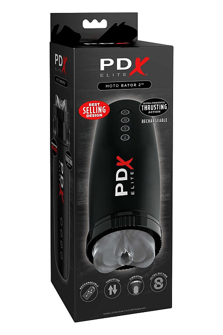 Мастурбатор Pipedream PDX Elite з вібрацією та всмоктуванням, чорний, 22 см Sex Aura Київ - фото 7