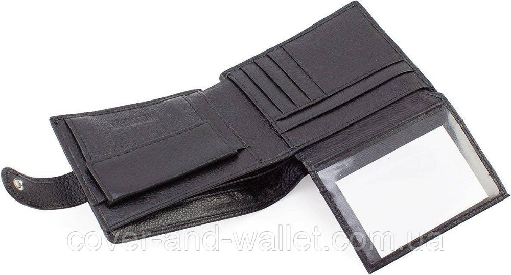 Шкіряний чоловічий гаманець подвійного складання для грошей та карток Marco Coverna M 103 Київ - фото 6