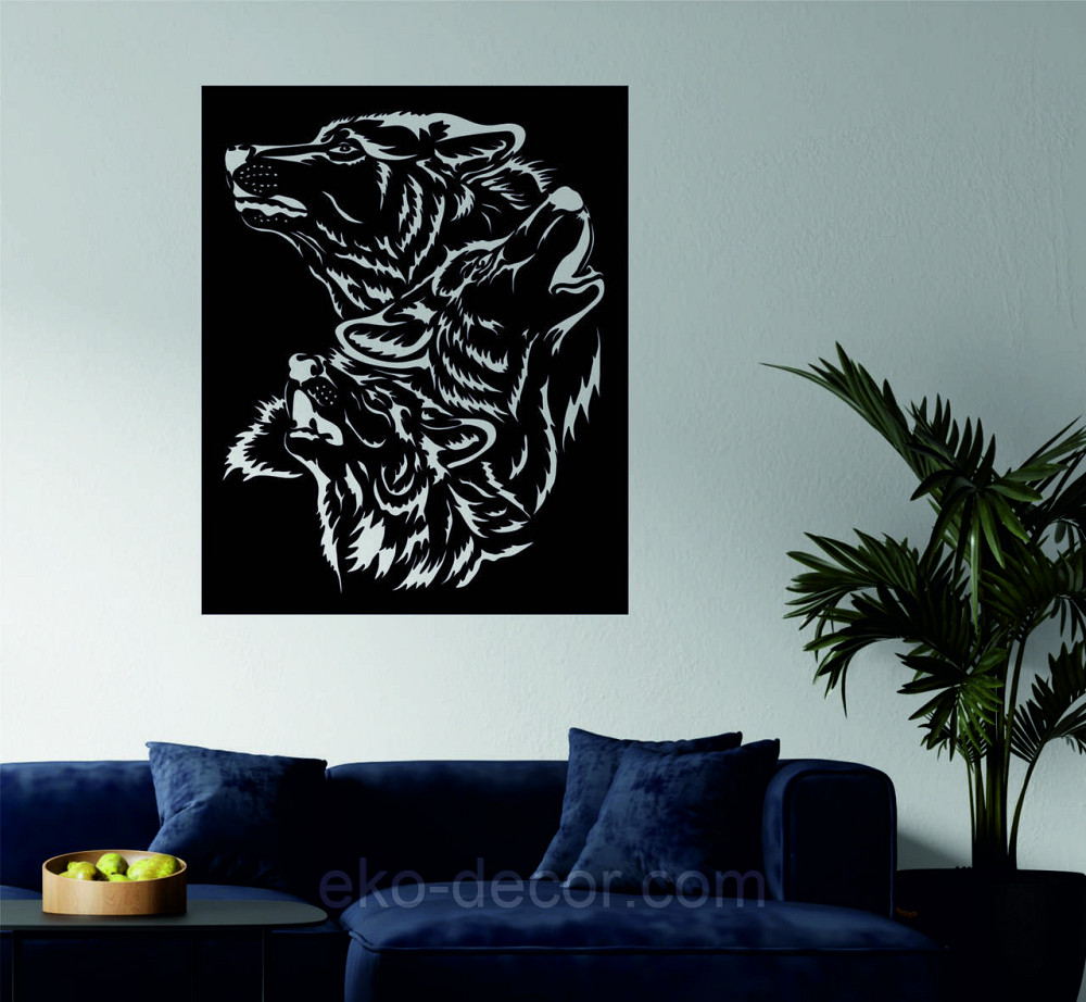 Декоративное настенное Панно «Волки» Декор на стену Киев - изображение 2