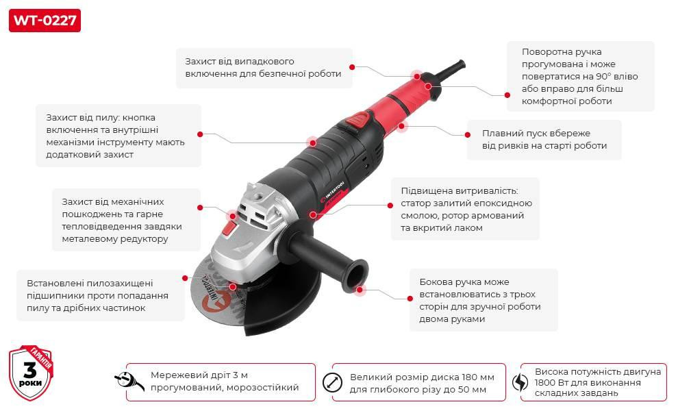 Машина шліфувальна кутова INTERTOOL WT-0227 Коломыя - изображение 10