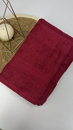 Комплект полотенец с бордюром Ideal Textile 2 шт (50х90+70х140 см) 500 г/м2 (56860401) Бордовий Черновцы - изображение 8