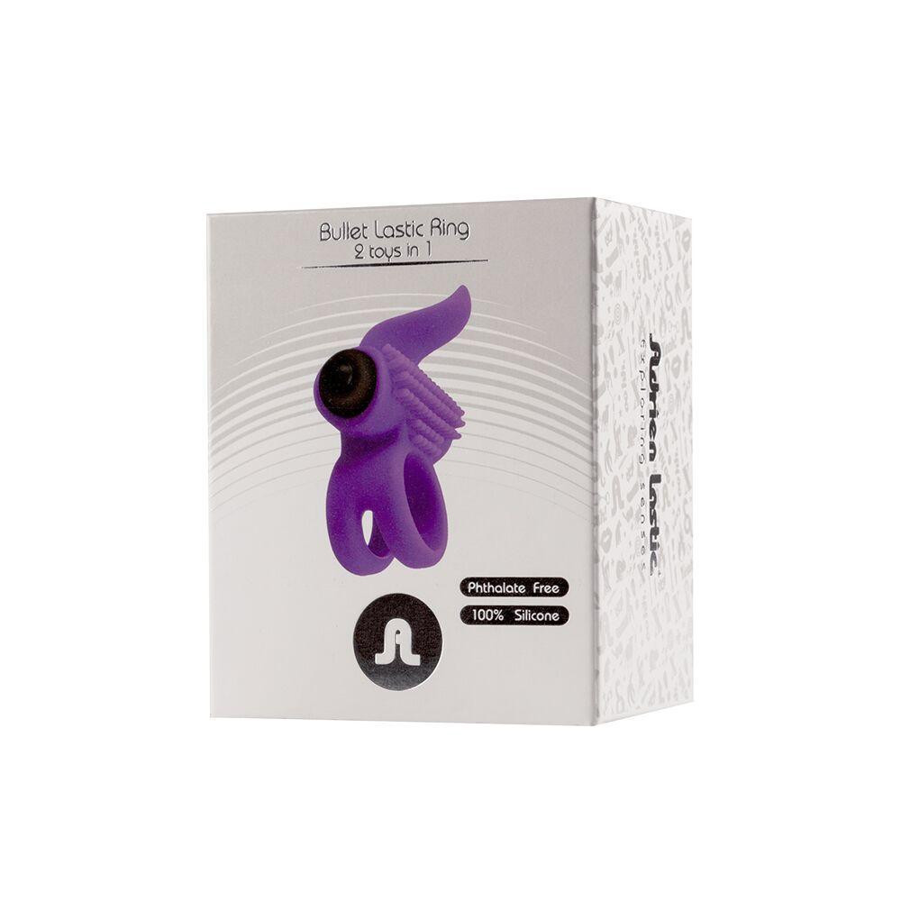 Эрекционное виброкольцо Adrien Lastic Bullet Lastic Ring с язычком и щеточкой для стимуляции клитора Sex Aura Киев - изображение 5